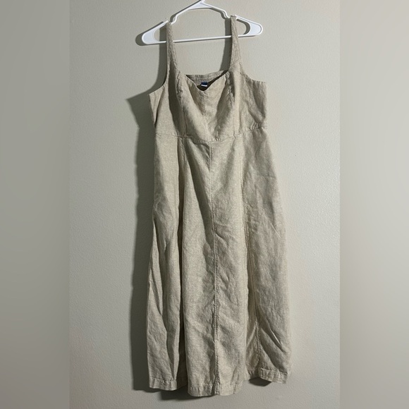 Old Navy Linen Blend Cream Sleeveless Dress - Picture 1 of 6